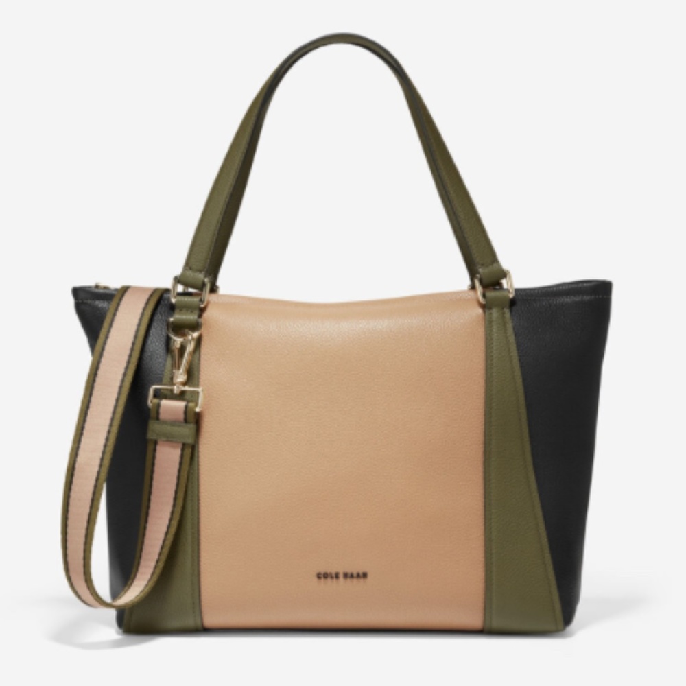 Cole Haan Leather Commuter Tote - Birch Beige
